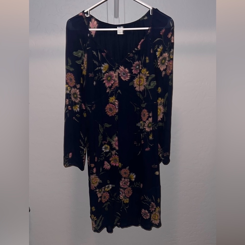Old Navy Blue Sheath Dress with Bell Sleeves for Cocktail